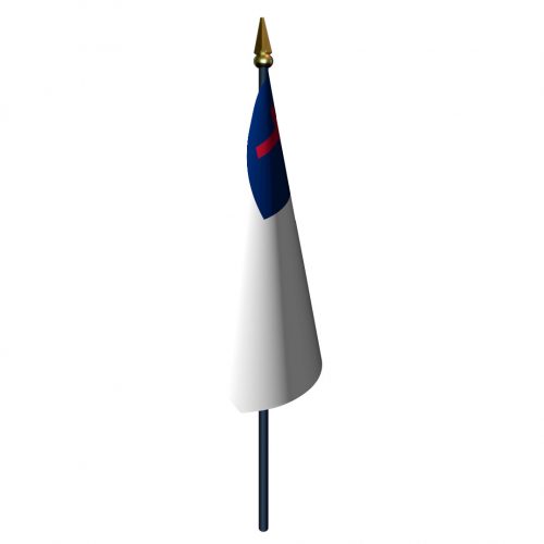 Christian Flag with Staff and Spear