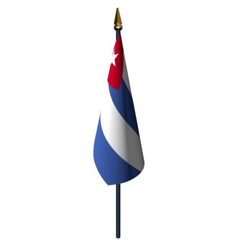Cuba Flag with Staff and Spear