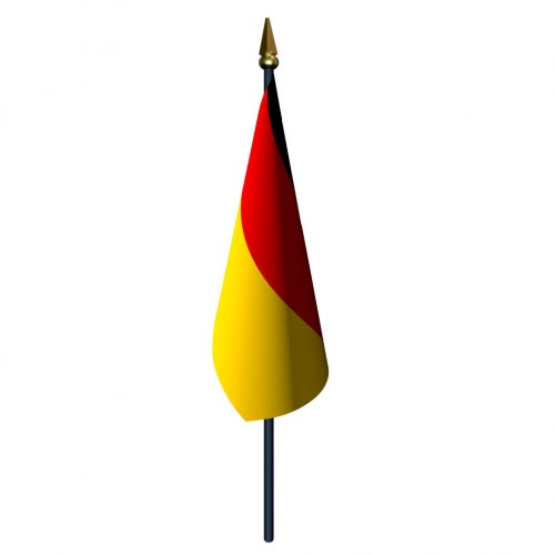 Germany Flag with Staff and Spear