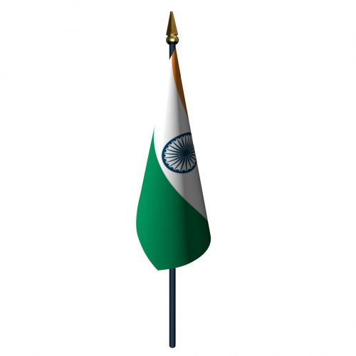 India Flag with Staff and Spear