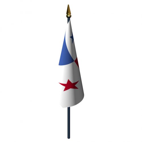 Panama Flag with Staff and Spear