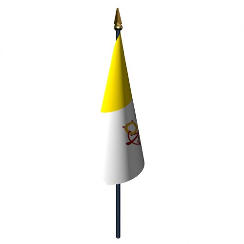 4in x 6in Papal Flag with Staff and Spear