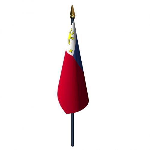 Philippines Flag with Staff and Spear