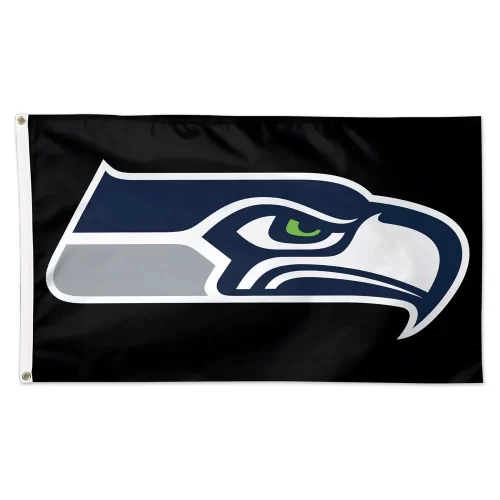 Seattle Seahawks Black background Flag - Deluxe 3' X 5'
