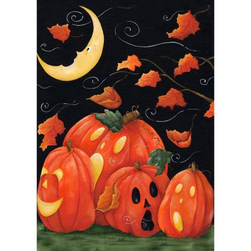 scary night garden Flag