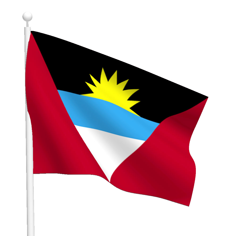 Antigua and Barbuda Satin & Chrome Premium Table Flag 