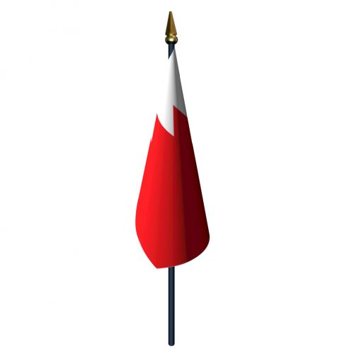 4in x 6in Bahrain Flag with Staff and Spear