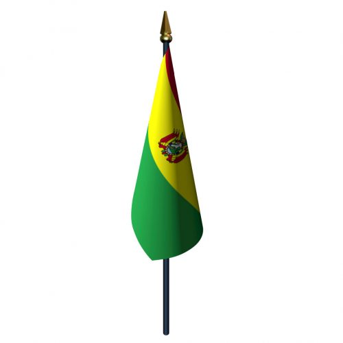 Bolivia with Seal Flag with Staff and Spear