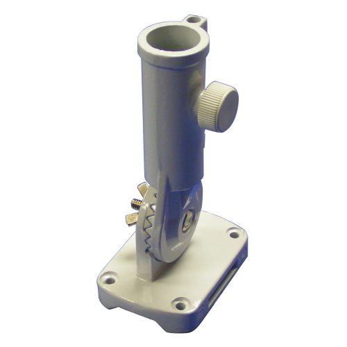 White Die Cast Aluminum Adjustable Flagpole Bracket