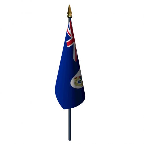 4in x 6in Cayman Islands Flag with Staff and Spear