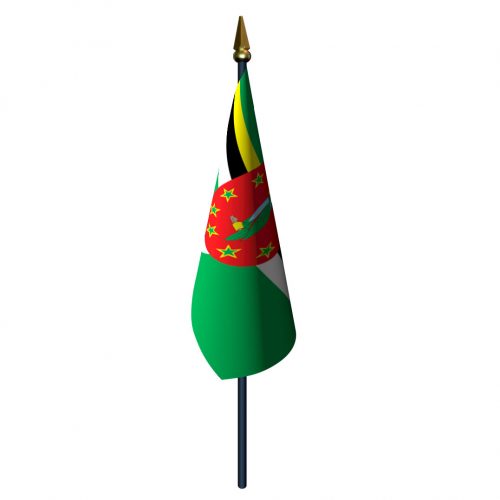 Dominica Flag with Staff and Spear