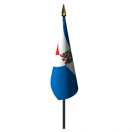 Dominican Republic with Seal Flag with Staff and Spear