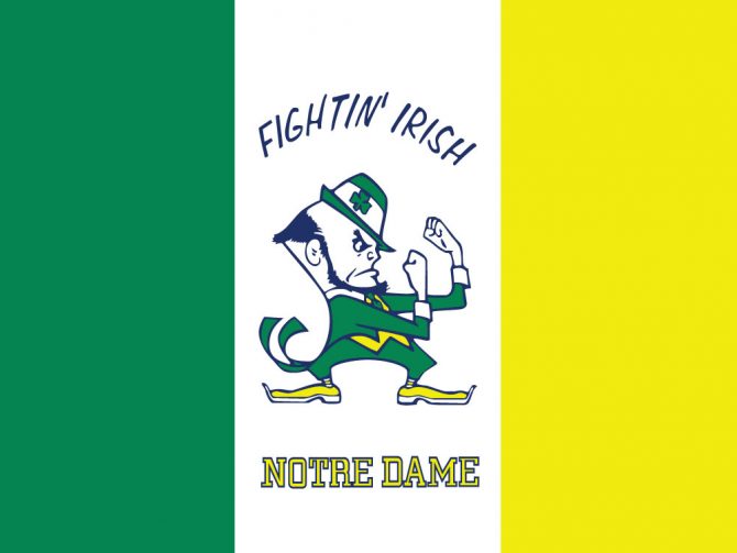 Notre Dame Leprechaun Nylon Flag
