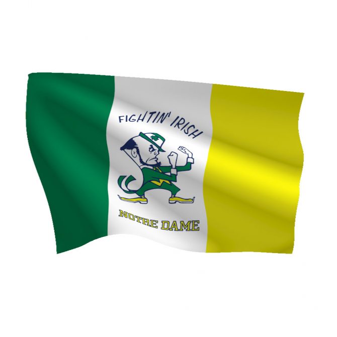 Notre Dame Leprechaun Nylon Flag
