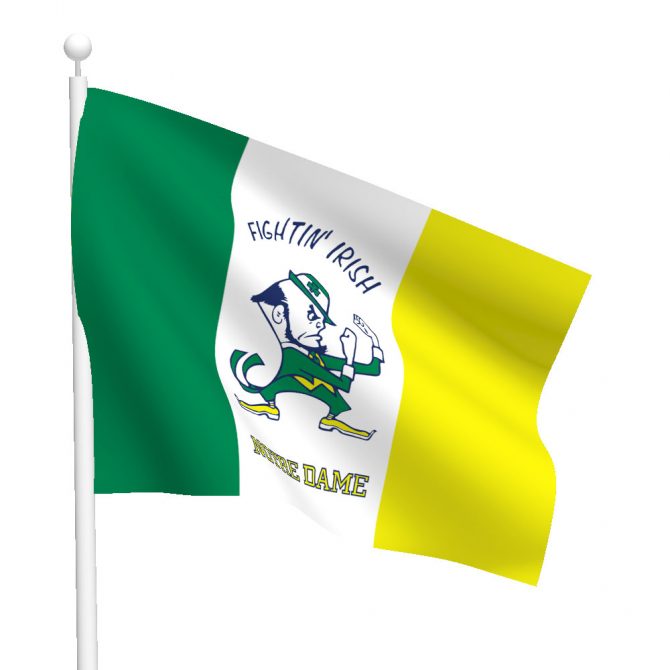 Notre Dame Leprechaun Nylon Flag