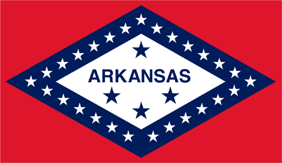 Arkansas Flag with Staff and Spear