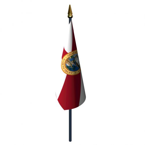 Florida Flag with Staff and Spear