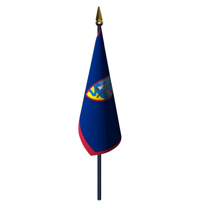 Guam Flag with Staff and Spear