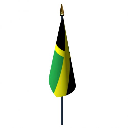 Jamaica Flag with Staff and Spear