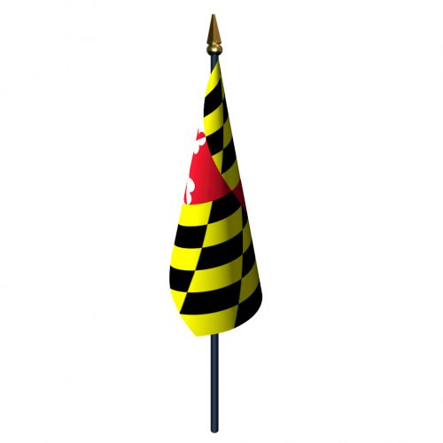 Maryland Flag with Staff and Spear