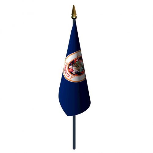 Minnesota Flag with Staff and Spear