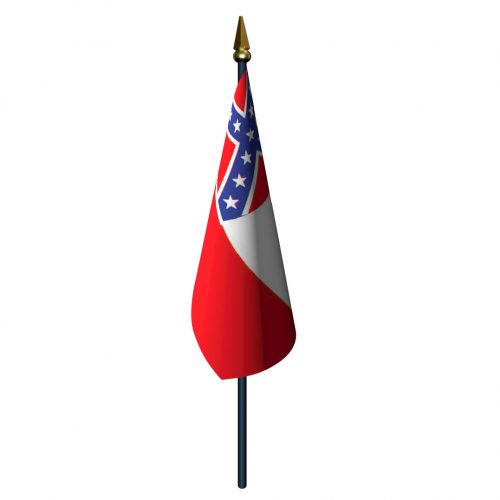 Mississippi Flag with Staff and Spear