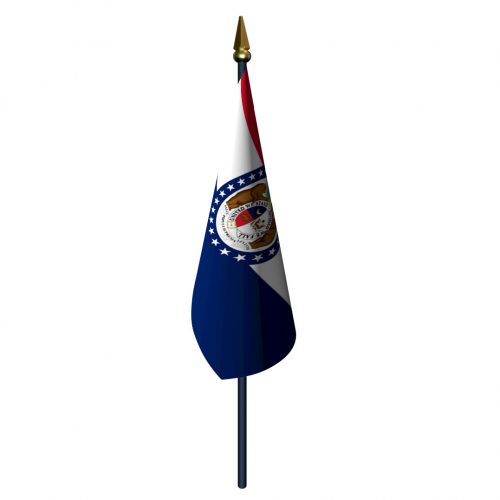 Missouri Flag with Staff and Spear
