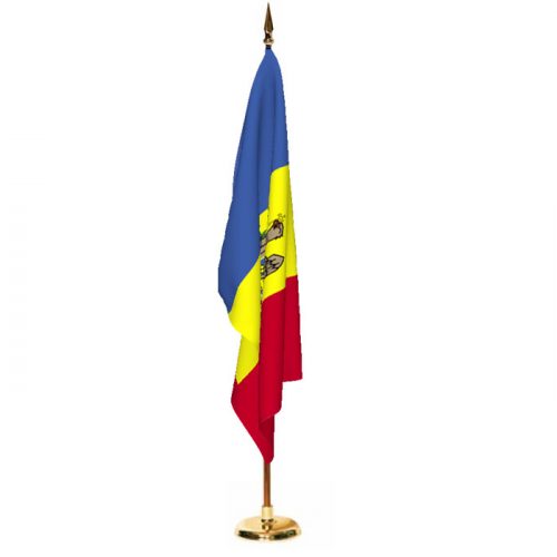 Indoor Moldova Ceremonial Flag Set