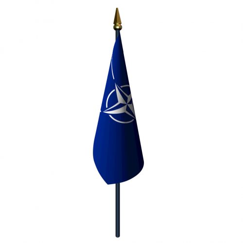 4in x 6in Nato Flag with Staff and Spear