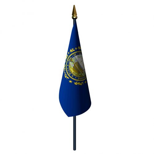 New Hampshire Flag with Staff and Spear