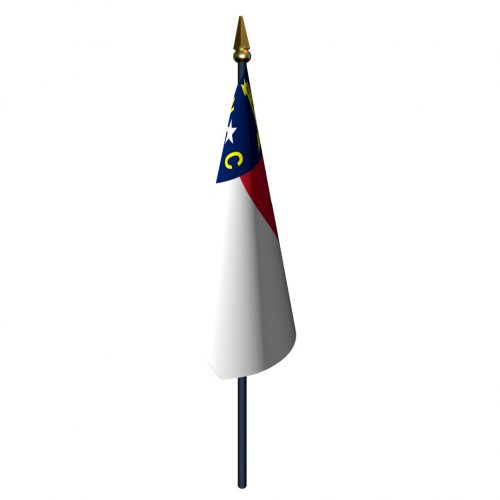 North Carolina Flag with Staff and Spear