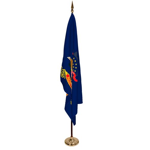 Indoor North Dakota Ceremonial Flag Set