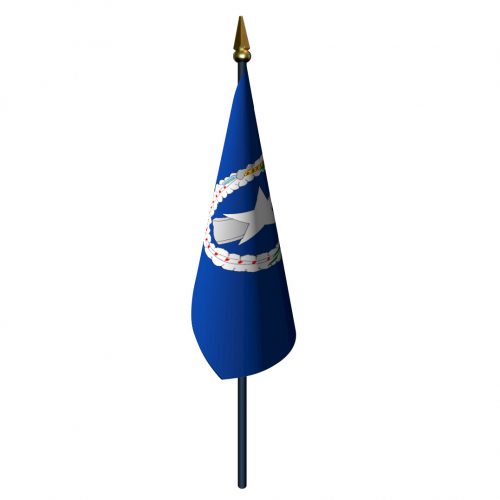 Northern Mariana Islands Flag with Staff and Spear