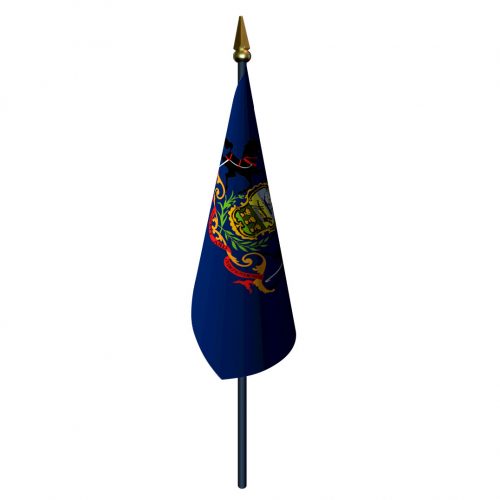 Pennsylvania Flag with Staff and Spear