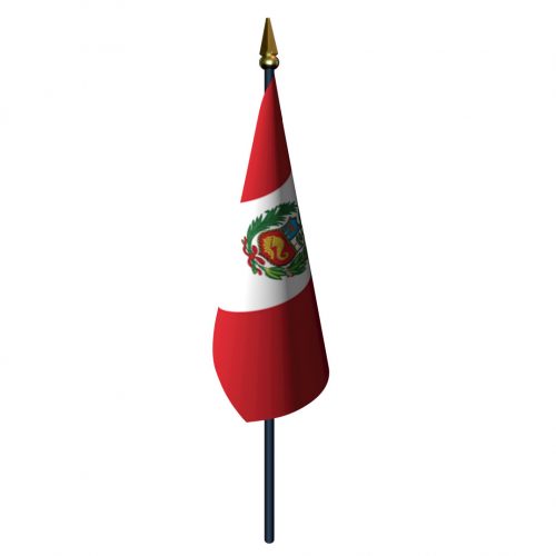 Peru with Seal Flag with Staff and Spear