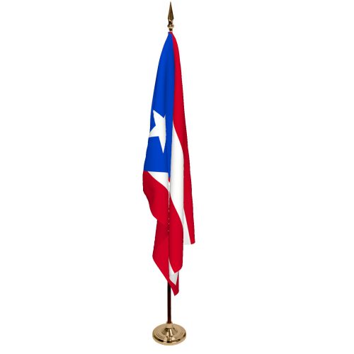 Indoor Puerto Rico Ceremonial Flag Set