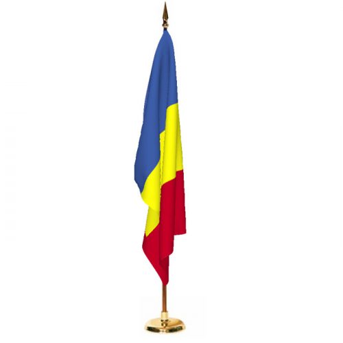 Indoor Romania Ceremonial Flag Set