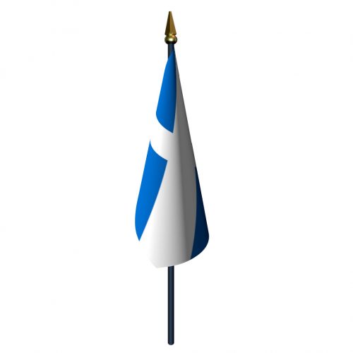 4in x 6in Scotland Saint Andrews Cross Flag with Staff and Spear