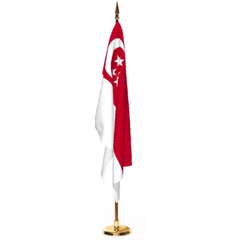 Indoor Singapore Ceremonial Flag Set