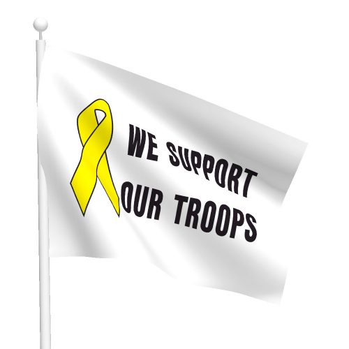 3ft x 5ft Yellow Ribbon - We Support Our Troops Flag