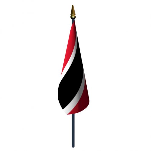 Trinidad and Tobago Flag with Staff and Spear