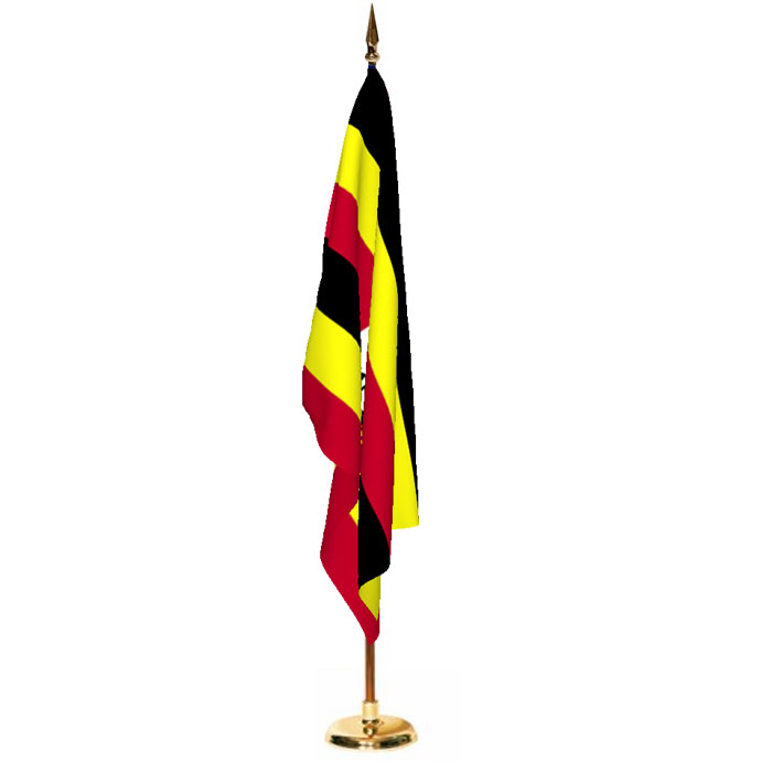 Uganda Flag National Colours Quality Chrome Keyring Picture Both Sides