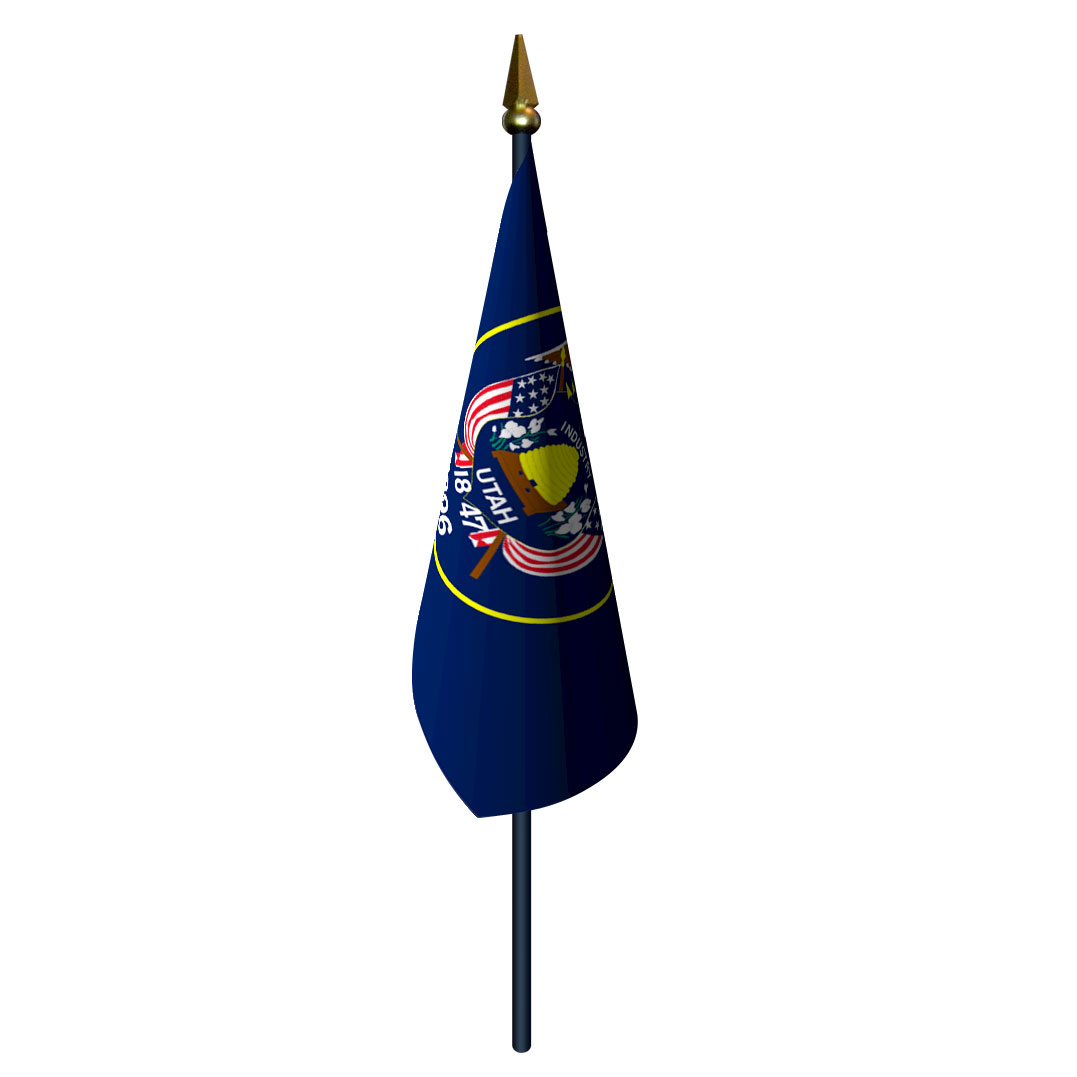 Utah Flag with Staff and Spear