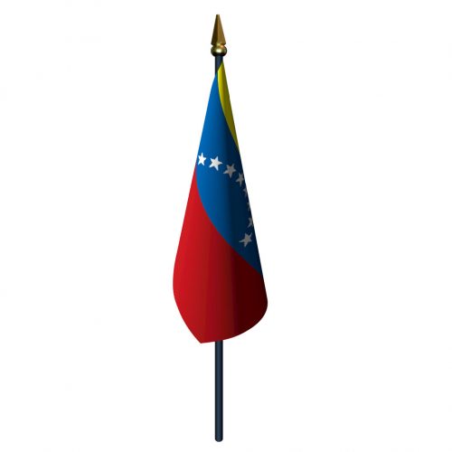 Venezuela Flag with Staff and Spear