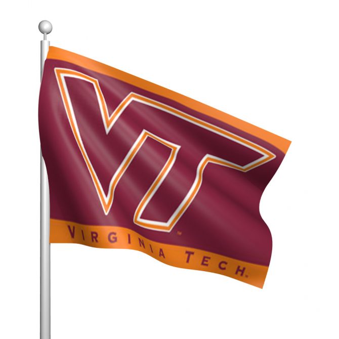 Virginia Tech (orange) University Polyester Flag