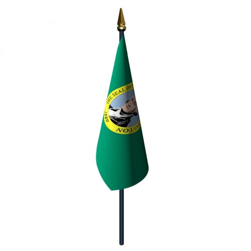Washington Flag with Staff and Spear
