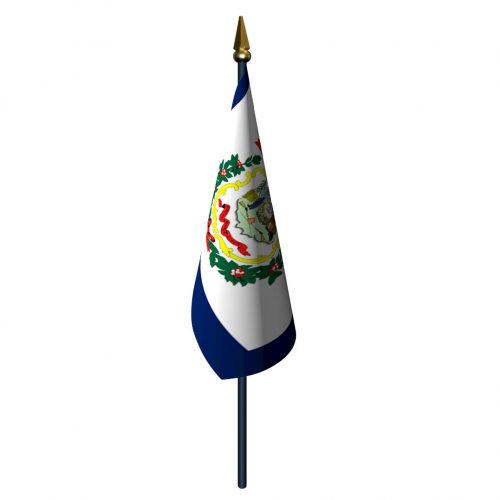 West Virginia Flag with Staff and Spear