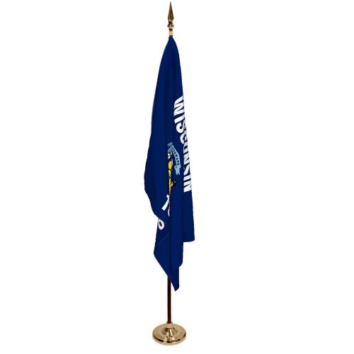 Indoor Wisconsin Ceremonial Flag Set