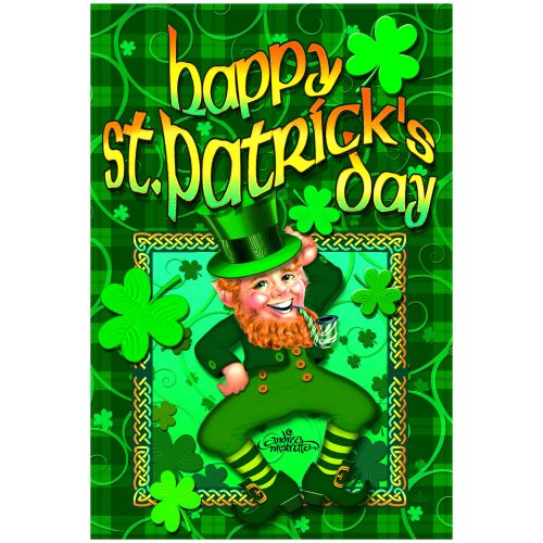 Happy Leprechauns Double-sided Garden Flag