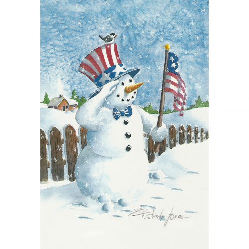 Uncle Snowman Garden Flag